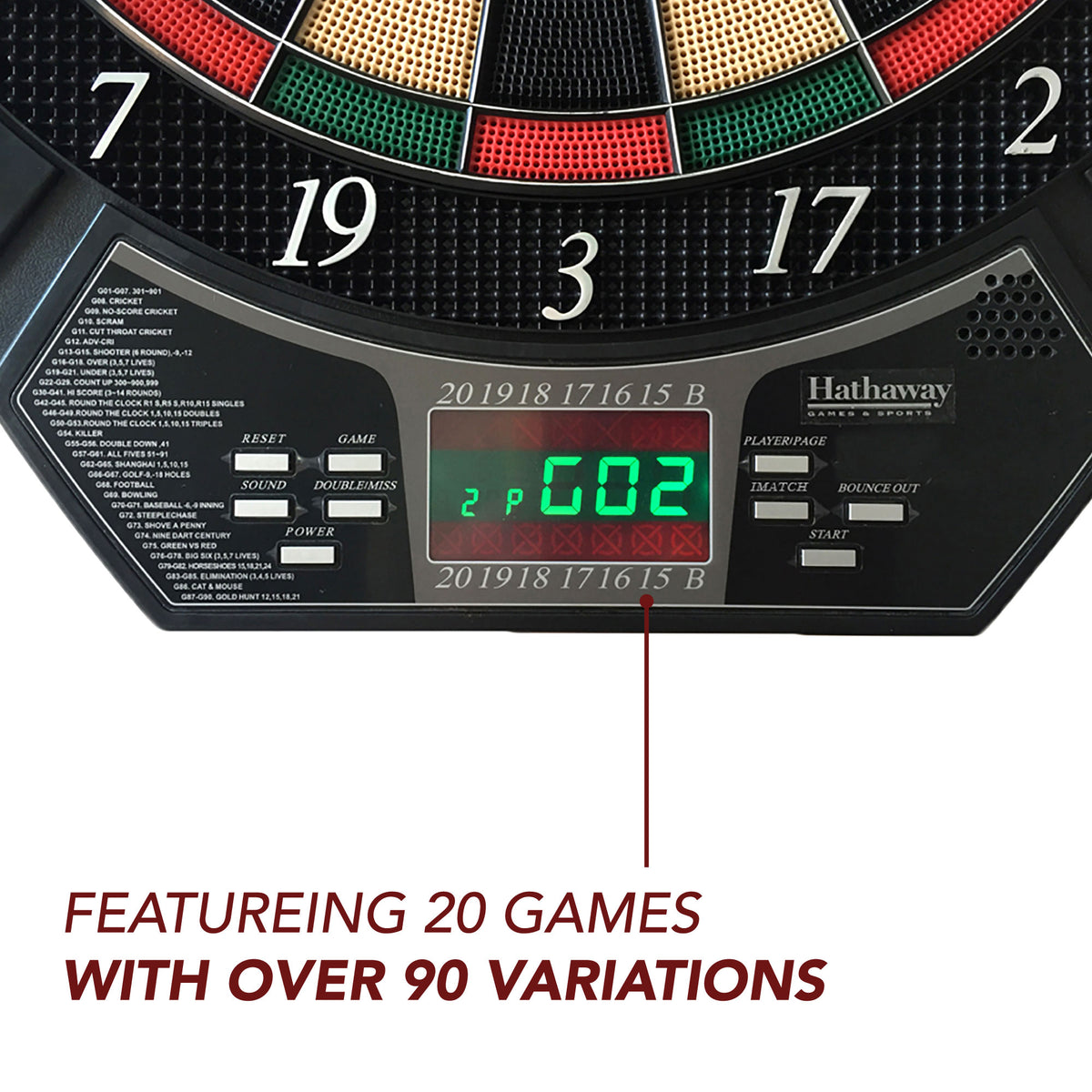 15.5-in Electronic Dartboard with 20 Games V8270