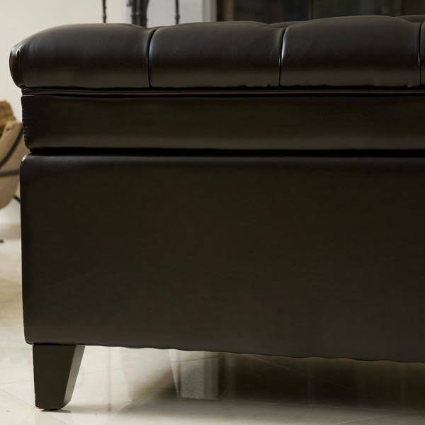 Espresso Tufted Storage Ottoman T565