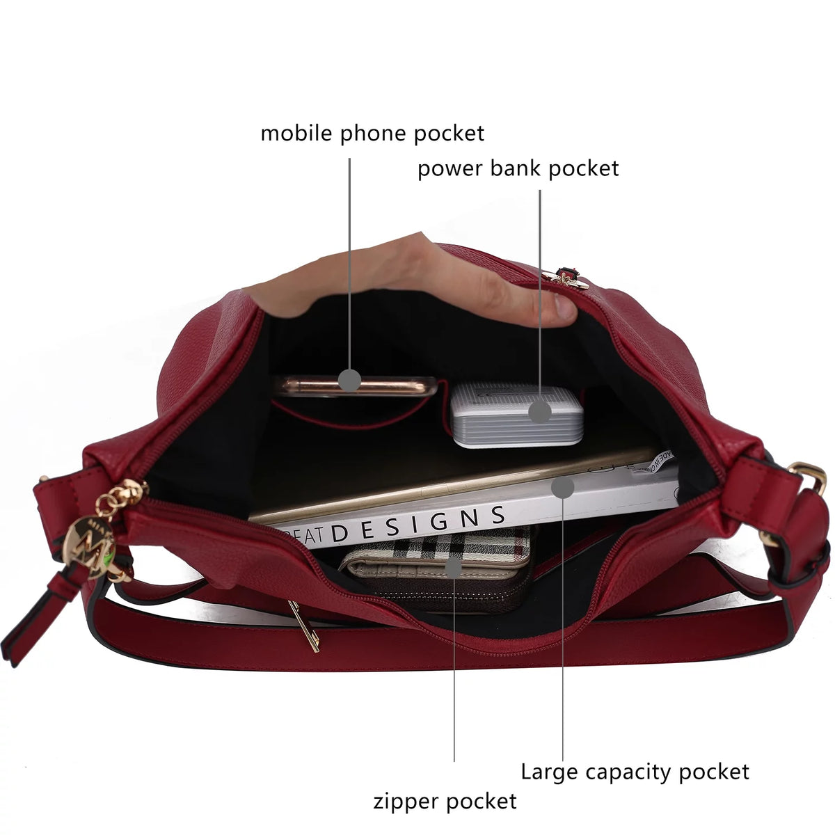 Vegan Leather Womens Shoulder Handbag M946