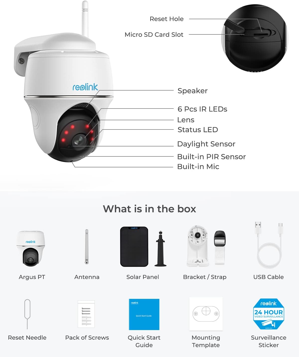 Solar Powered Wireless Security Camera with Pan Tilt V80782
