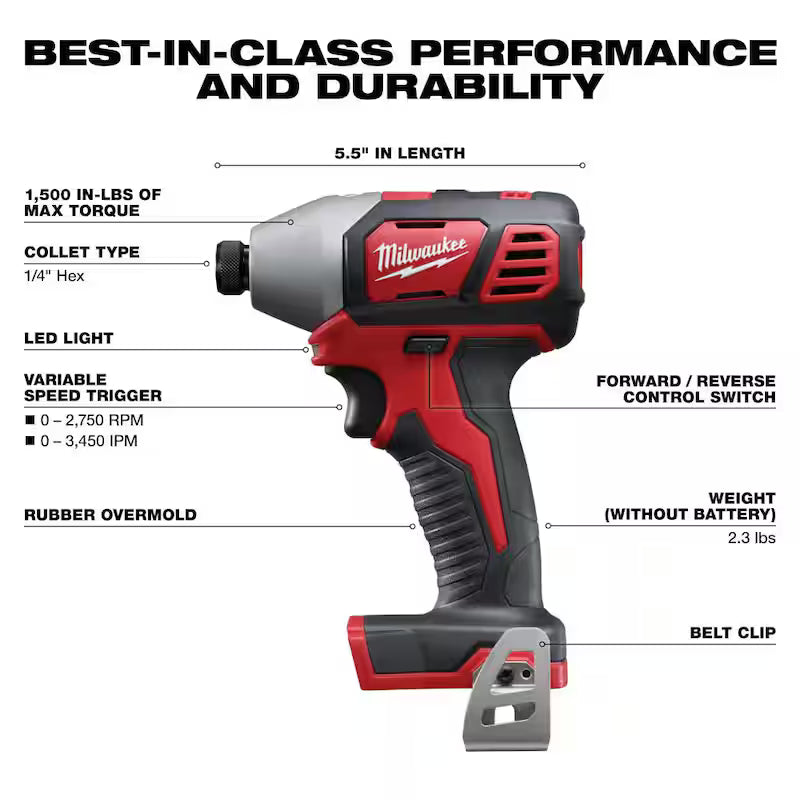 18V Cordless Combo Kit 6-Tool with Batteries Charger and Tool Bag Q8540