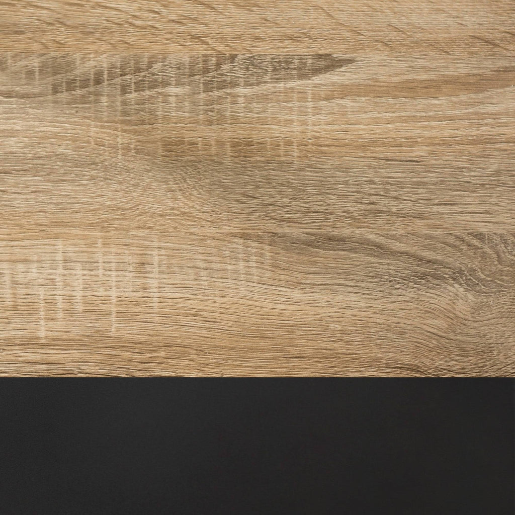 3-Piece Dark Walnut Black Metal Entertainment Wall M496