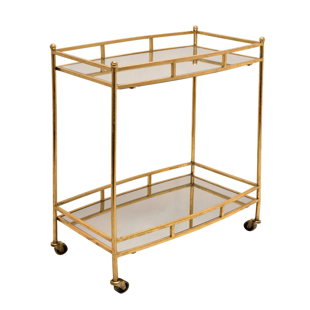 Gold 2 Tier Metal Bar Cart Y1885