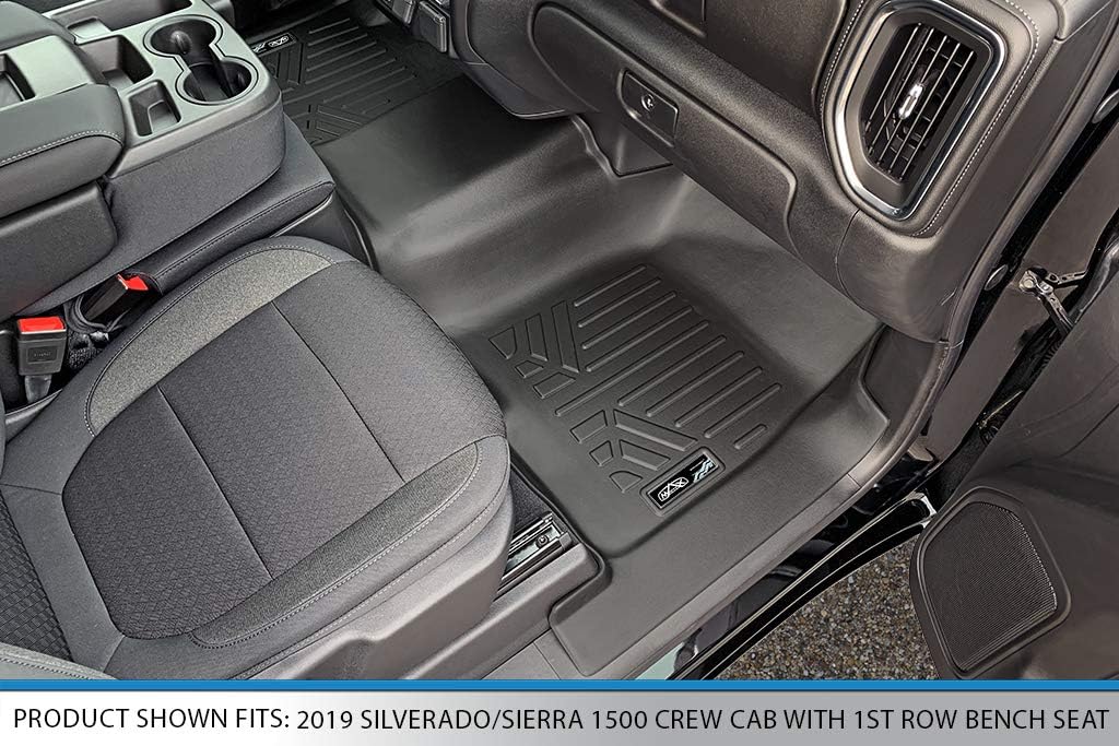 2 Row Black Floor Mat Set for Crew Cab with Bench Seat C902641