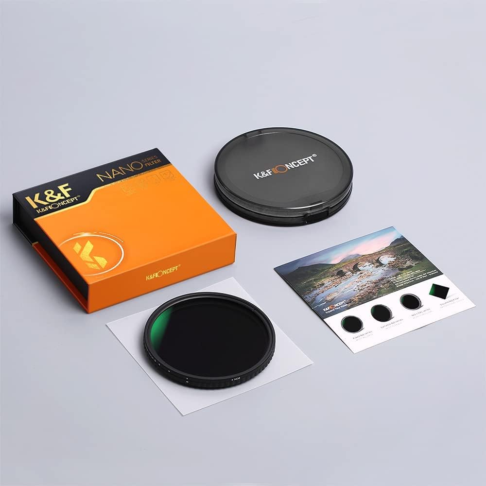 82mm Variable ND Filter ND8-ND128 Neutral Density Filter, Japan AGC Optical Glass, Pack of 2 C953305