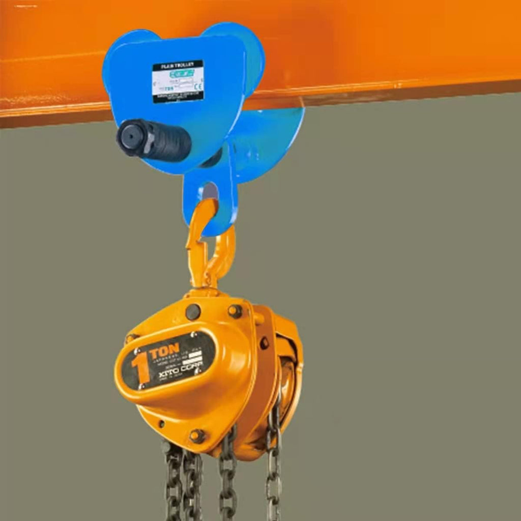 Heavy Duty Push Beam Trolley, 4400LBS Capacity, 3-6.5 in Adjustable Flange O85684