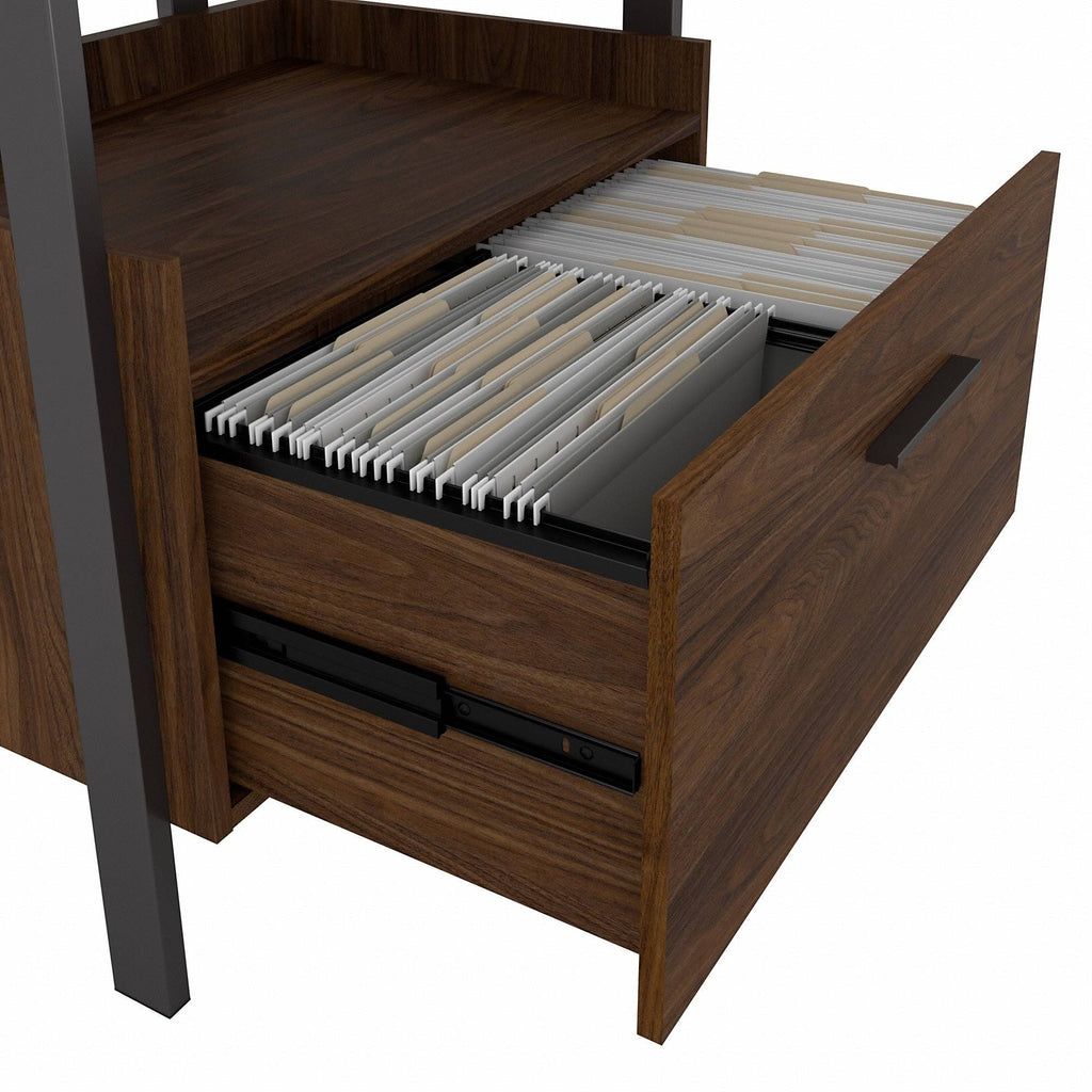 Walnut Computer Desk with Hutch L621862