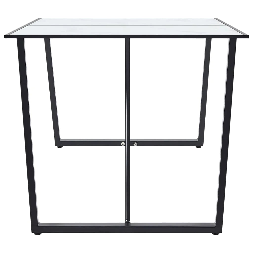 White Tempered Glass Dining Table D86491