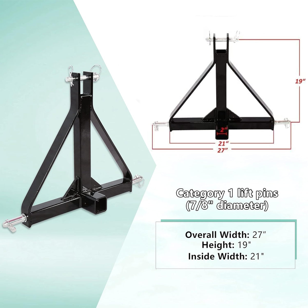 3 Point 2 Receiver Tractor Tow Hitch Drawbar Adapter U5869