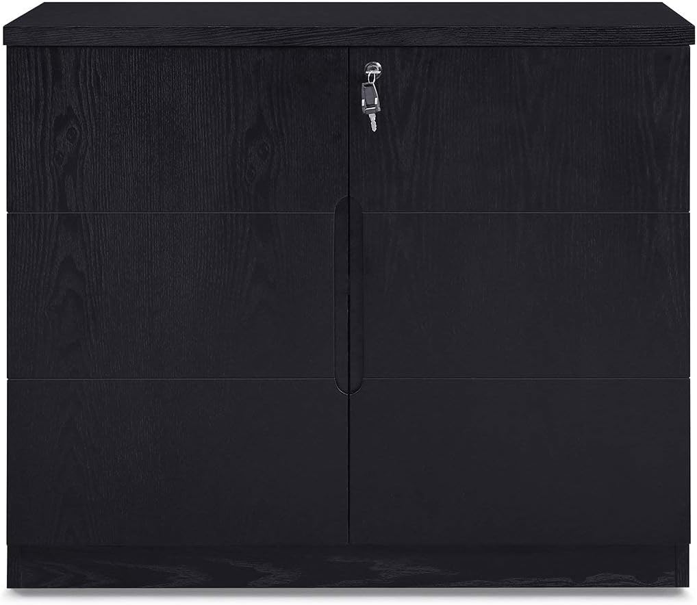 Black Oak 2 Door Storage Printer Cabinet G557