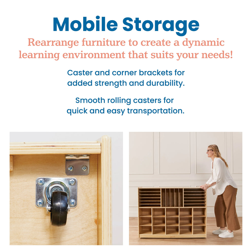 Mobile Storage Cabinet, Natural S76274