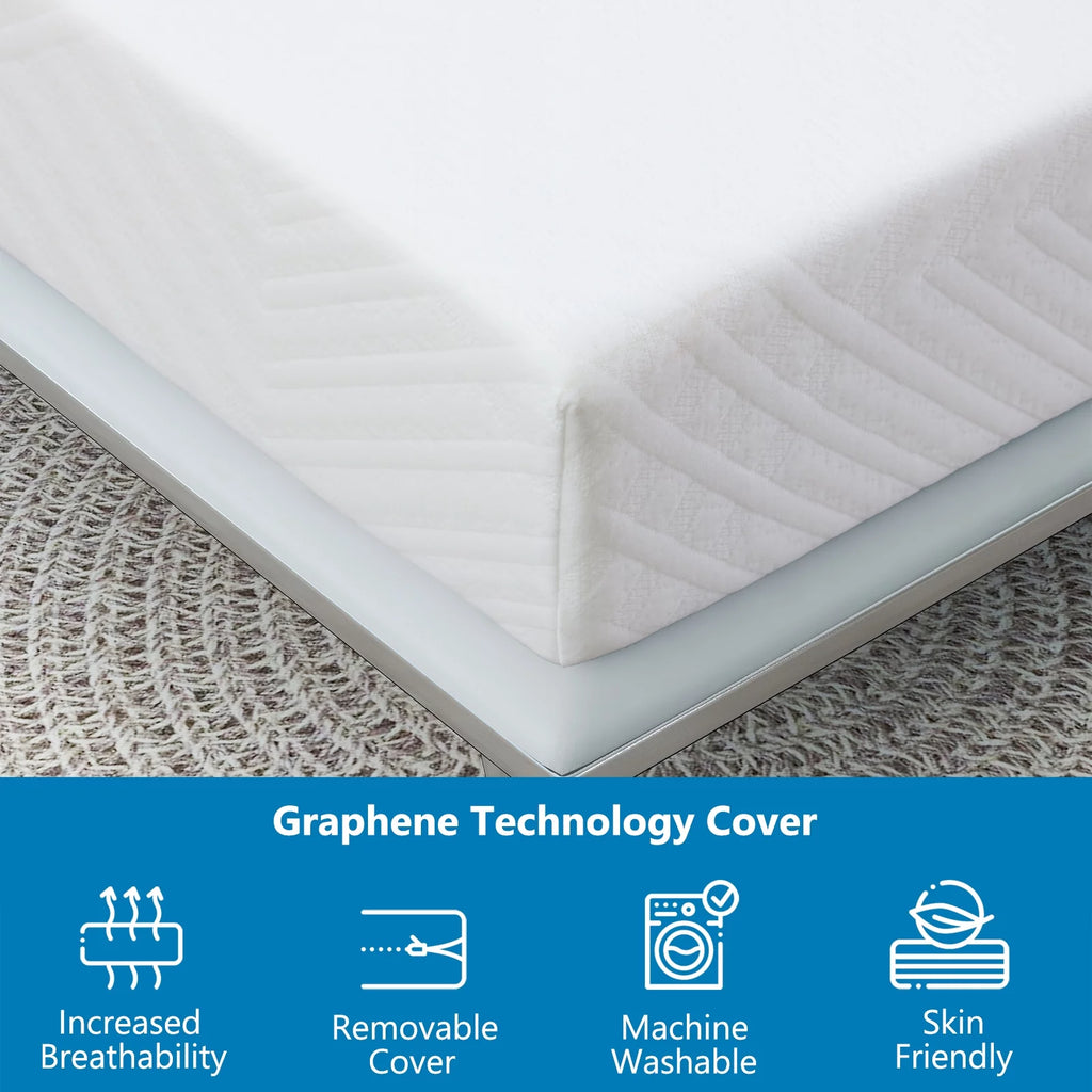 6 Memory Foam Mattress with Graphene Fabric Cover T2235