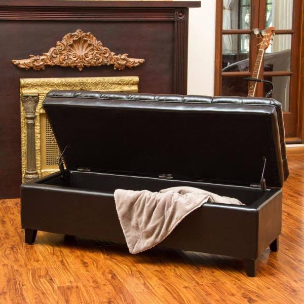 Espresso Tufted Storage Ottoman T565
