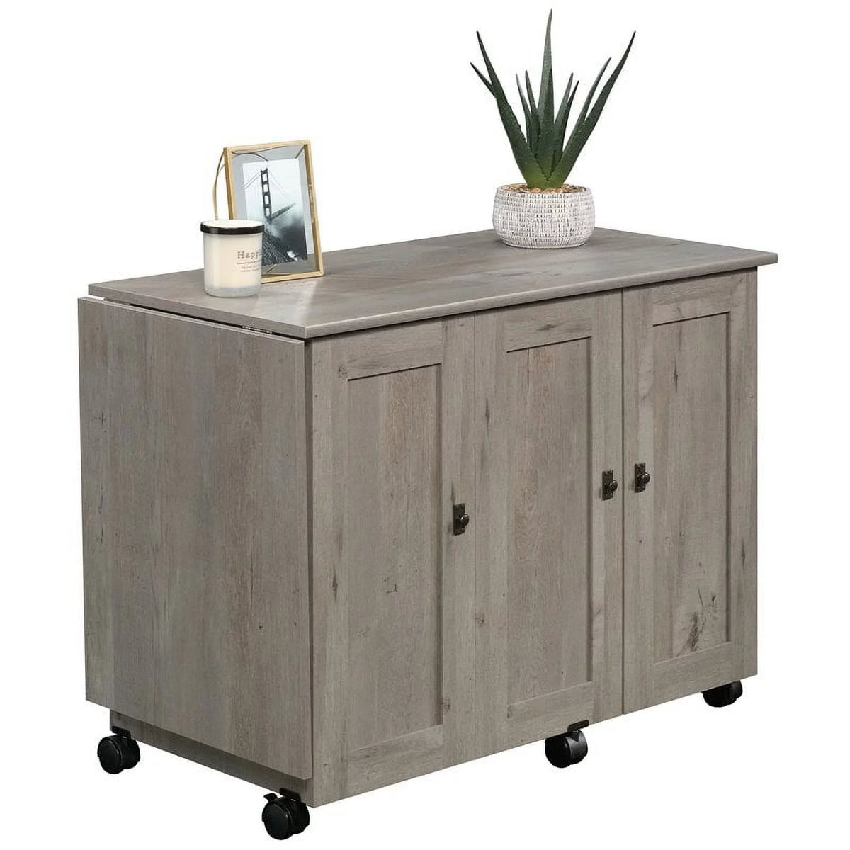 Contemporary Engineered Wood Sewing Craft Table in Oak Y2703
