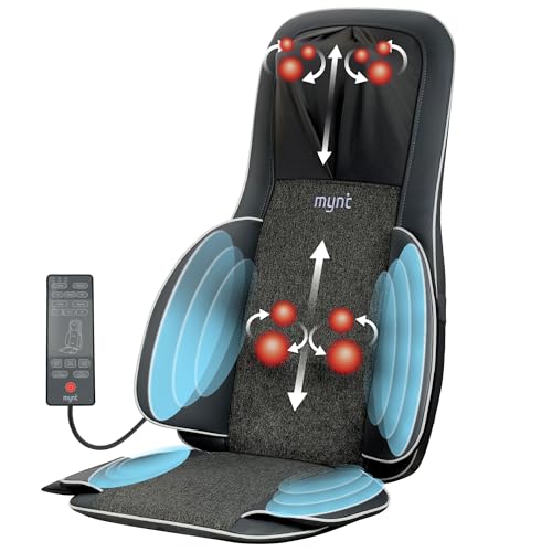 3D Shiatsu Neck and Back Massager with 10 Deep Kneading Nodes and Heat, Black D291594