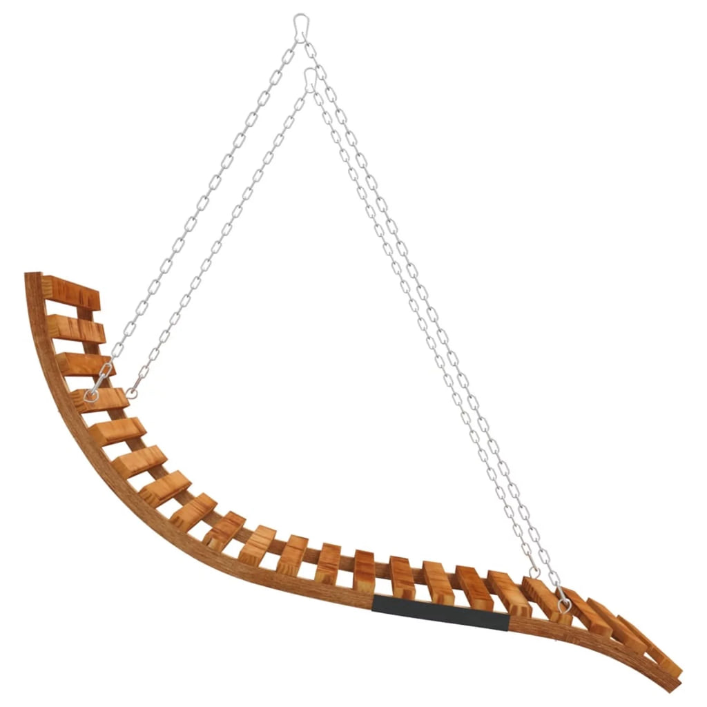 Swing Bed Solid Bent Wood with Teak Finish R676346