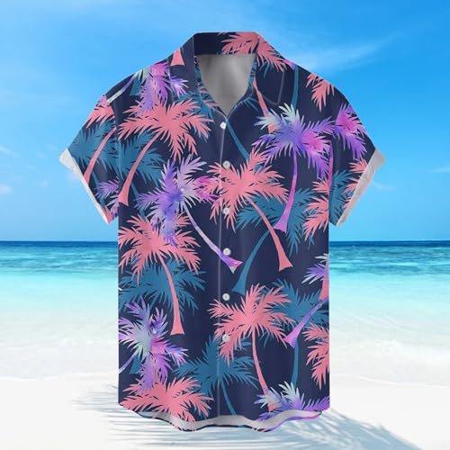 Mens Printed Hawaiian Button Down Shirts W1651