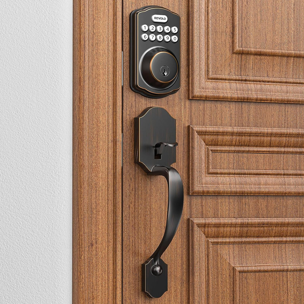 Keyless Entry Door Lock with Handle Set, Oil Rubbed Bronze X442