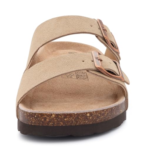 Cork Footbed Slide Sandal with Adjustable Buckle E766