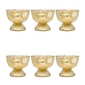 Vintage Mercury Glass Chalice Candle Holders, 3-Inch, Gold, 6 Pack V784