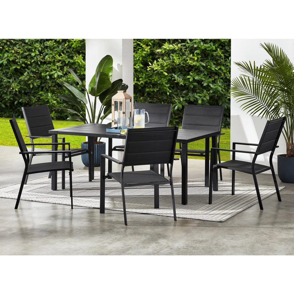 Black 7-Piece Outdoor Patio Dining Set T986
