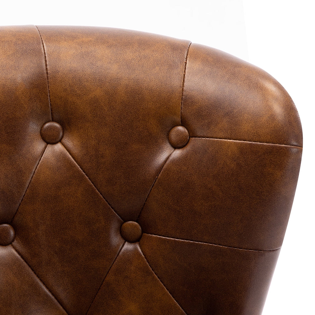 Yellowish Brown PU Tufted Accent Chair F94116