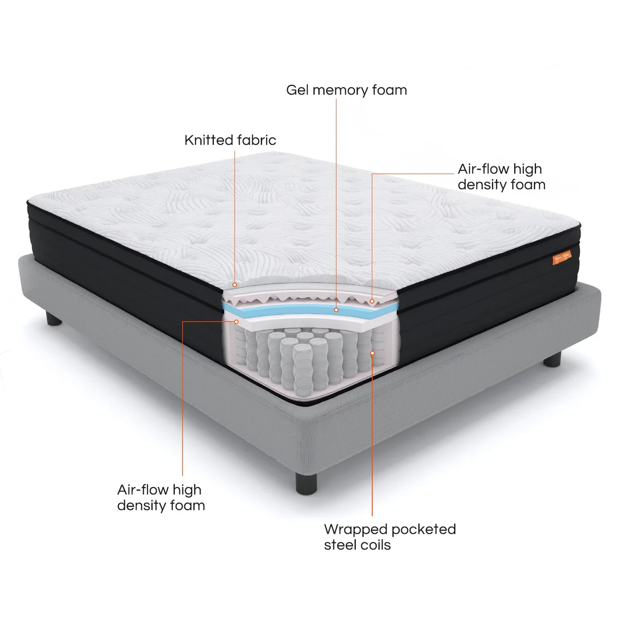 King Size Medium Firm Memory Foam Hybrid Mattress T926