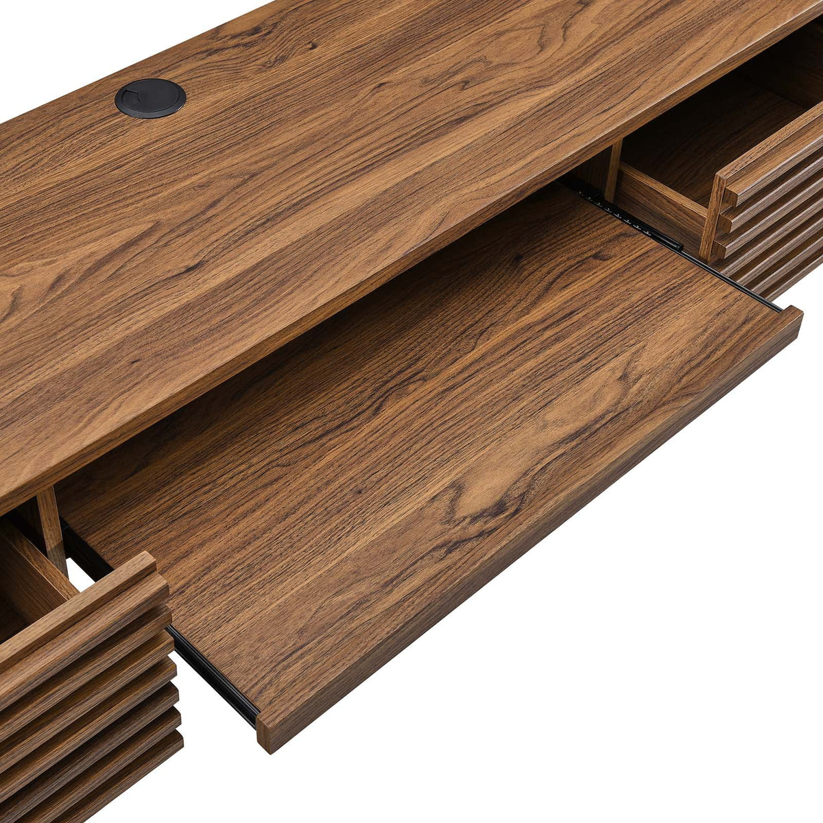 Wall Mount Wood Office Desk in Walnut T453