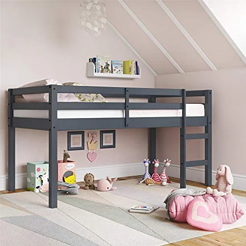 Gray Wood Twin Loft Bed E3119