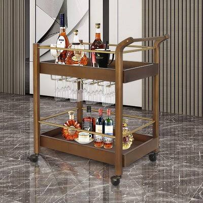 Bar Serving Cart with Goblet Glass Holder B810