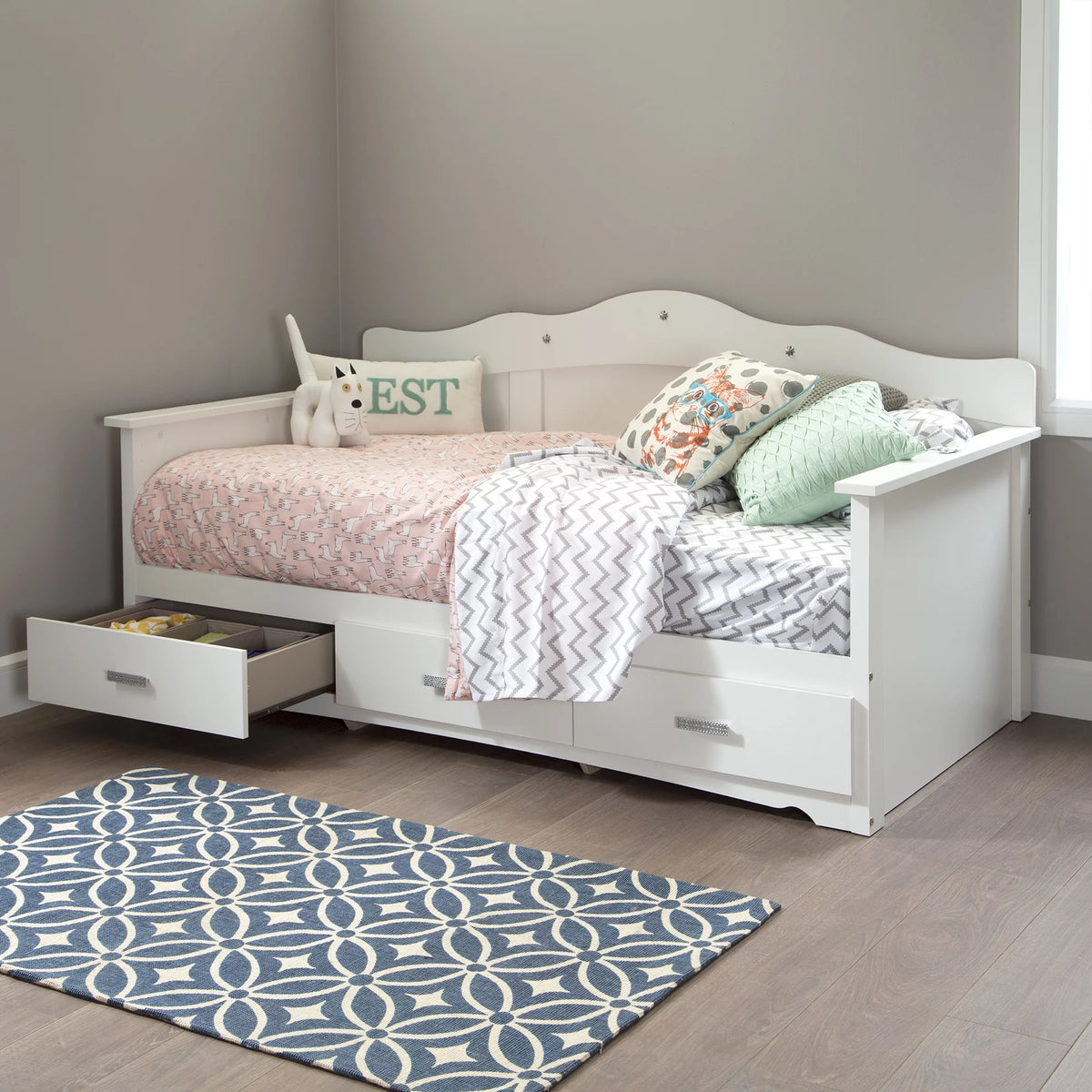 White Twin Daybed with Storage U693459
