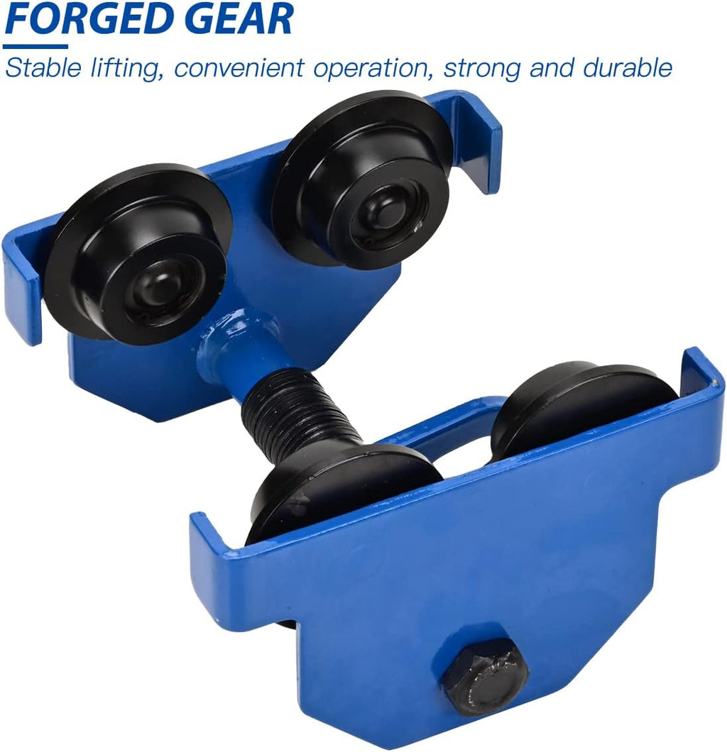 Heavy Duty Push Beam Trolley, 4400LBS Capacity, 3-6.5 in Adjustable Flange O85684