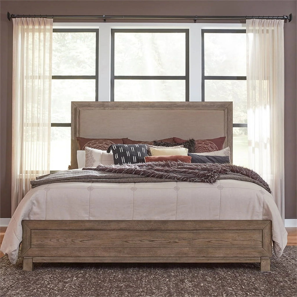 King Upholstered Wood Bed F428