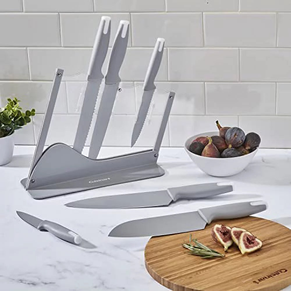 7pc Ceramic Coated Cutlery Set with Acrylic Stand I1626