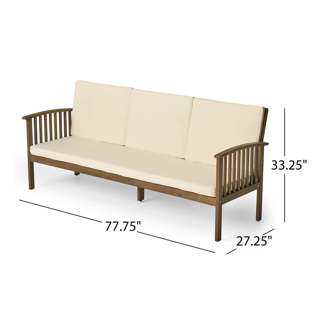 Acacia Wood 7 Seater Sofa Chat Set with Cushions L9081