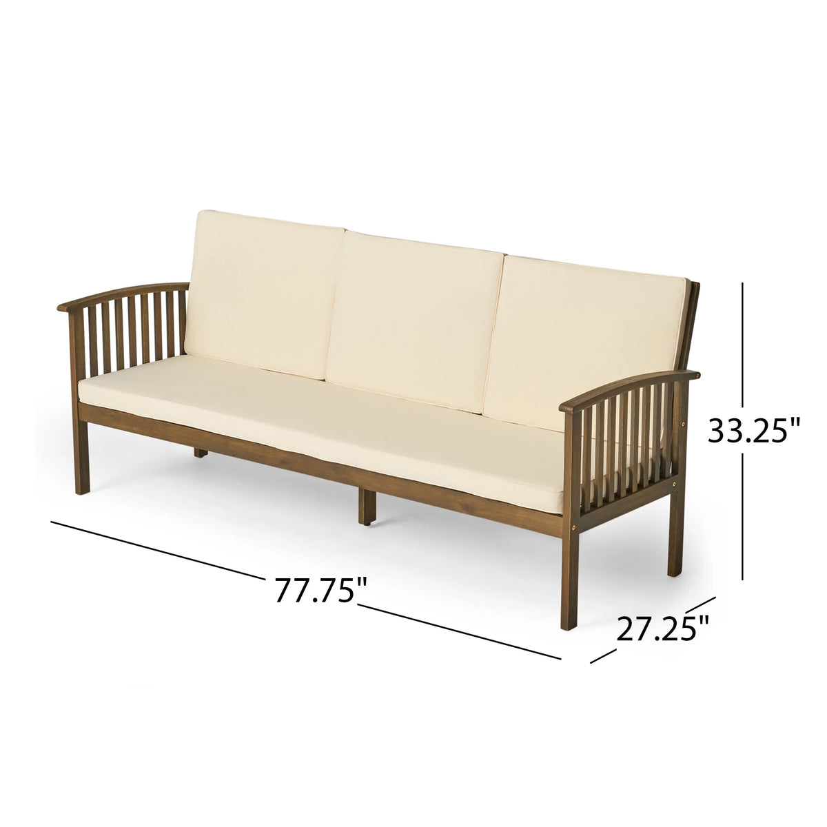 Acacia Wood 7 Seater Sofa Chat Set with Cushions L9081