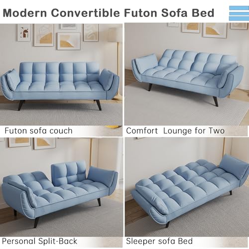 Black Velvet Convertible Sleeper Futon Sofa Bed B36708