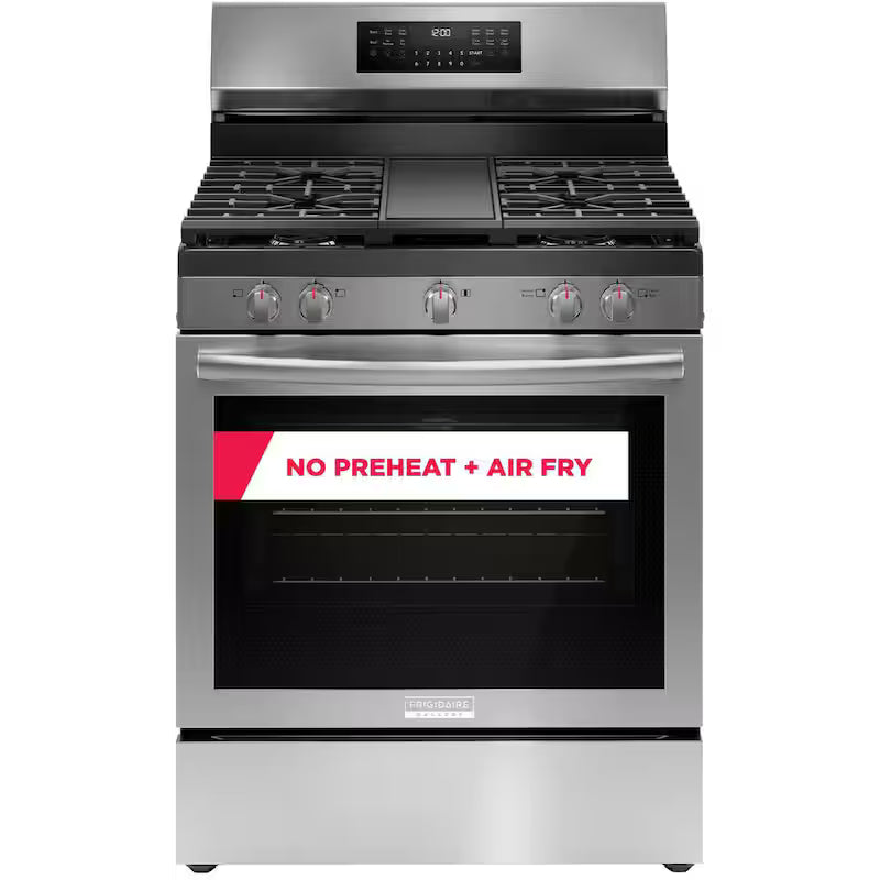 30 in. 5 Burner Freestanding Gas Range in Stainless Steel with True Convection and Air Fry Q84898