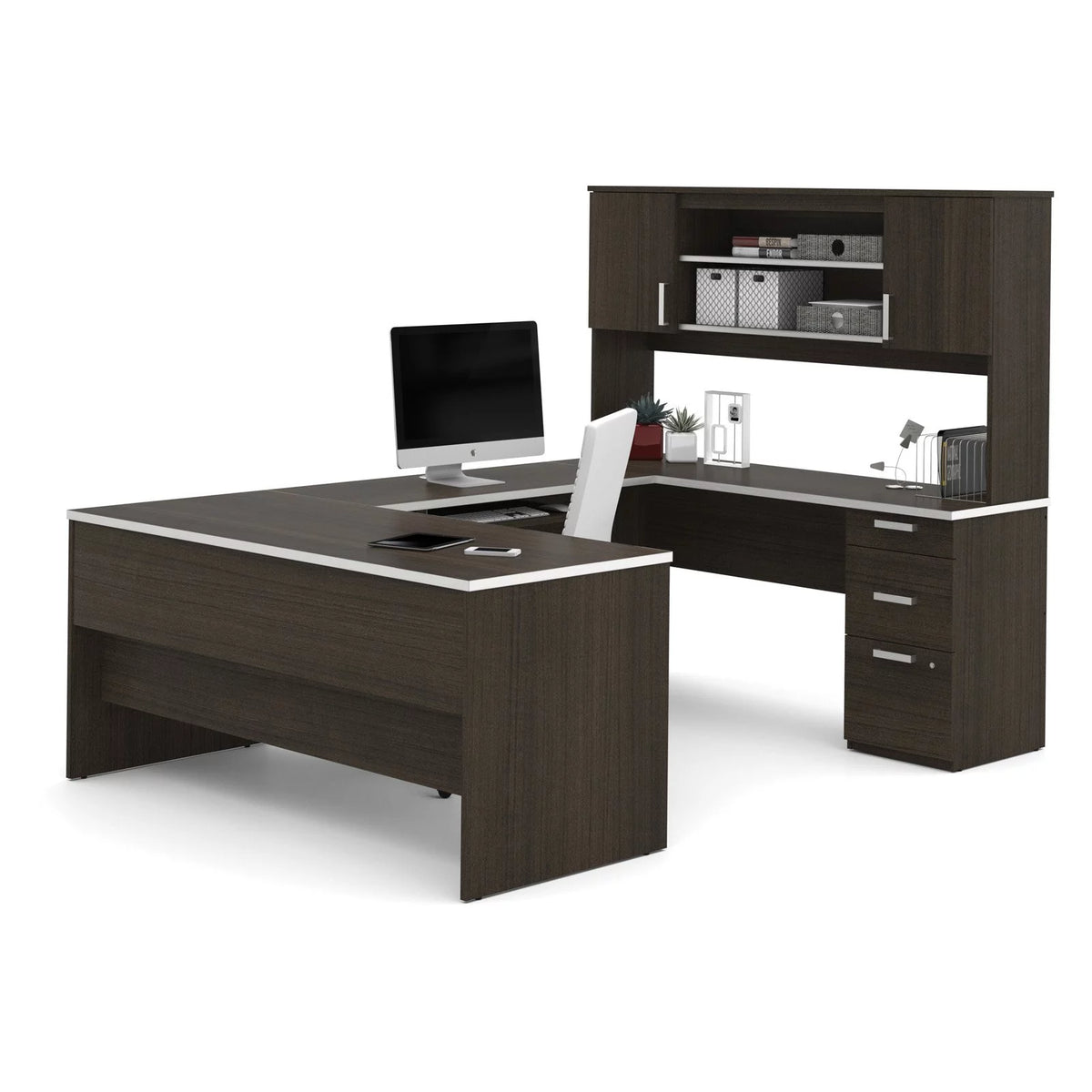 U-Shaped Desk with Pedestal and Hutch T110129