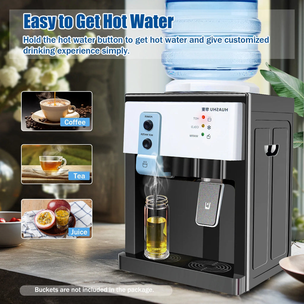 5 Gallon Top Loading Water Cooler Dispenser Hot+Cold Black Y553