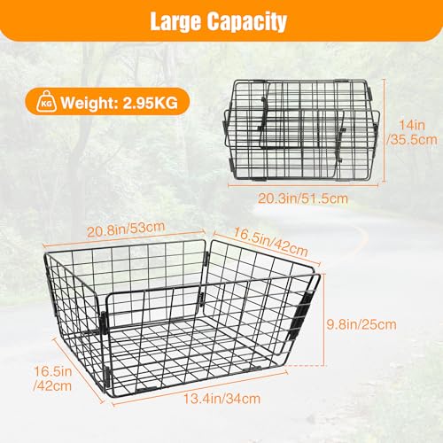 Folding Large Capacity Steel Tricycle Basket G79830