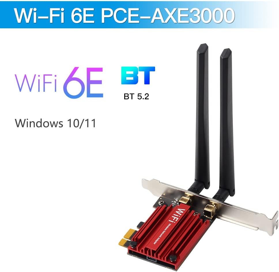 WiFi 6E PCI-E Tri-Band Wireless Adapter 5400Mbps 802.11AX 160MHZ PCIe Network Card Pack of 2 H694