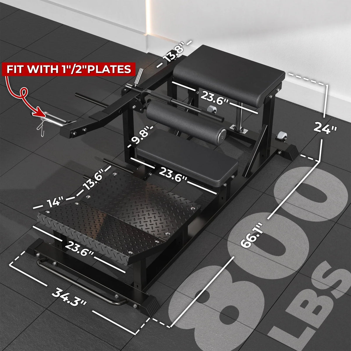 Red Heavy Duty Plate-Loaded Hip Thrust Machine U473
