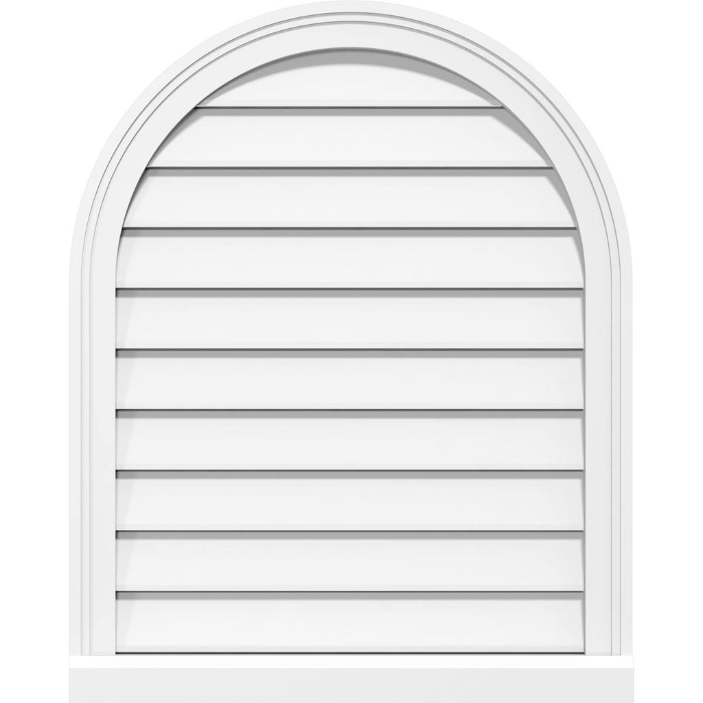 Round Top Surface Mount PVC Gable Vent with Brickmould X9318