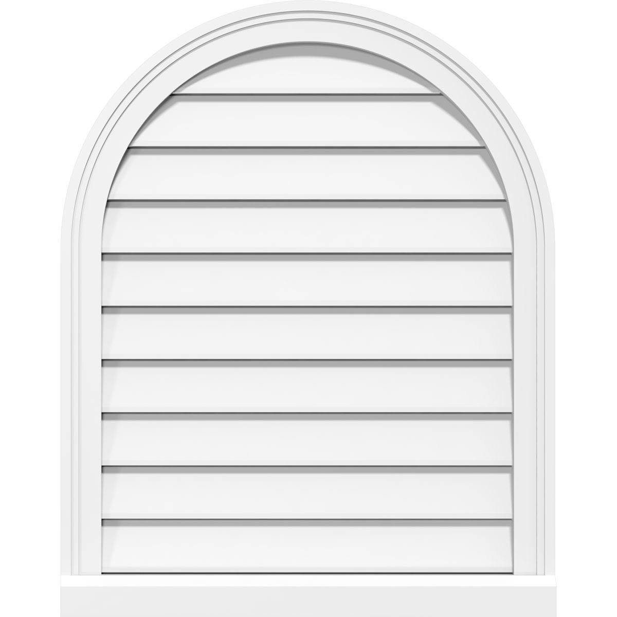 Round Top Surface Mount PVC Gable Vent with Brickmould X9318