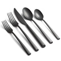 Black Satin 20-Piece Stainless Steel Flatware Set Z878