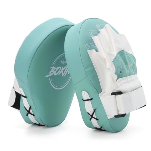 Boxing Curved Focus Punching Mitts Leatherette Training Hand Pads N89370