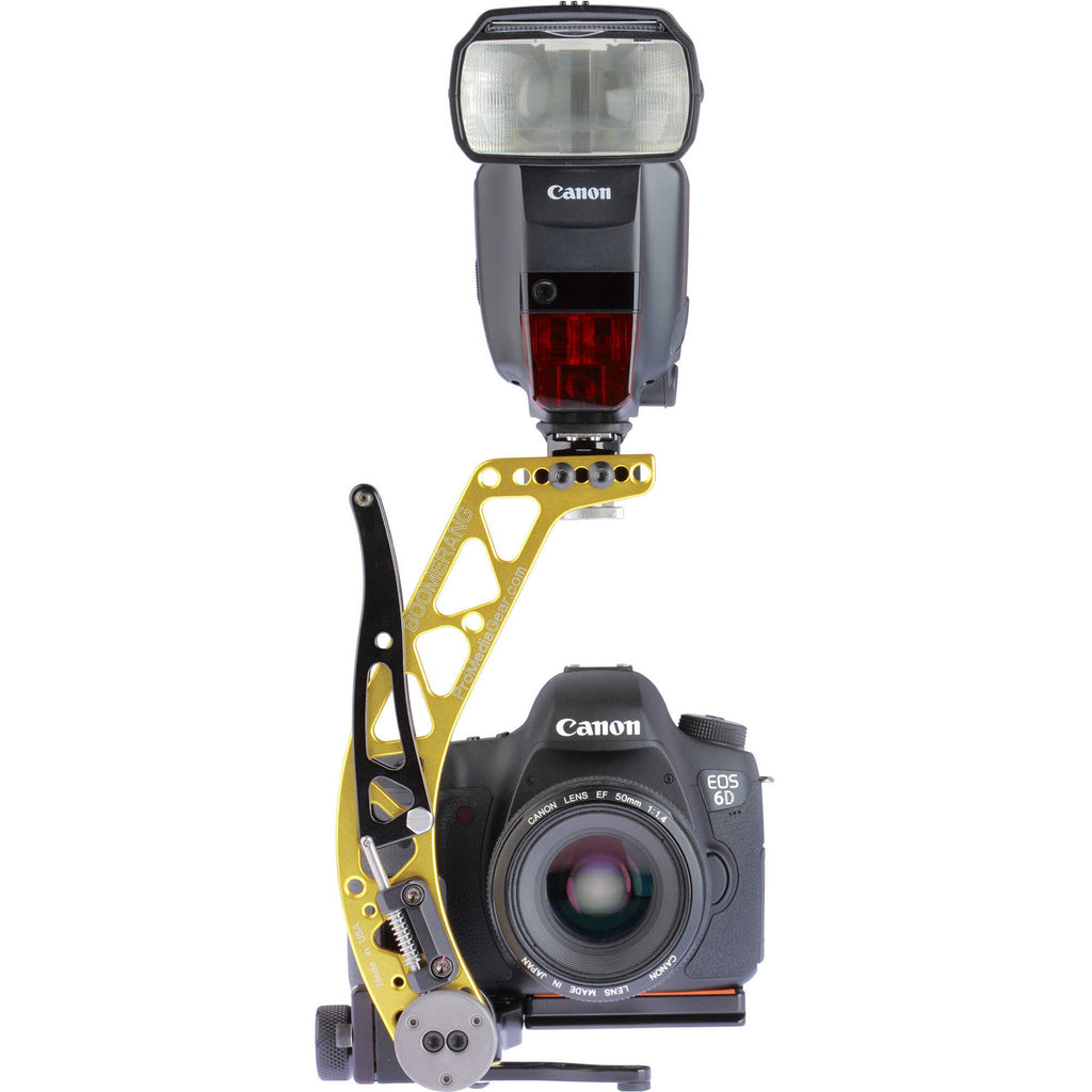 Gold Right-Handed Rotating Flash Bracket with Universal QR Plate K793