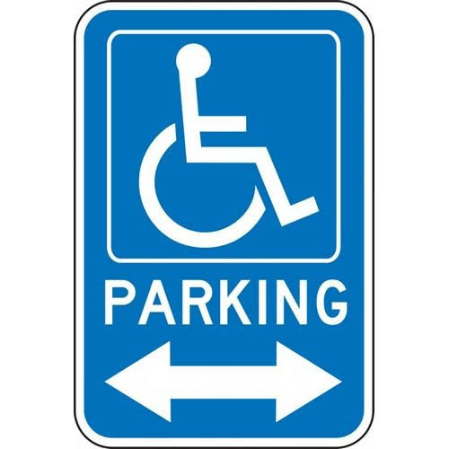Federal Parking Handicap Sign with Legend: Handicapped Parking Double Arrow R859
