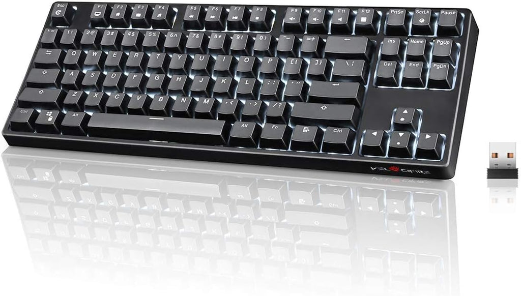 87 Key Tenkeyless Wireless Mechanical Keyboard with Brown Switches and White LED Backlit X399